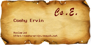 Csehy Ervin névjegykártya